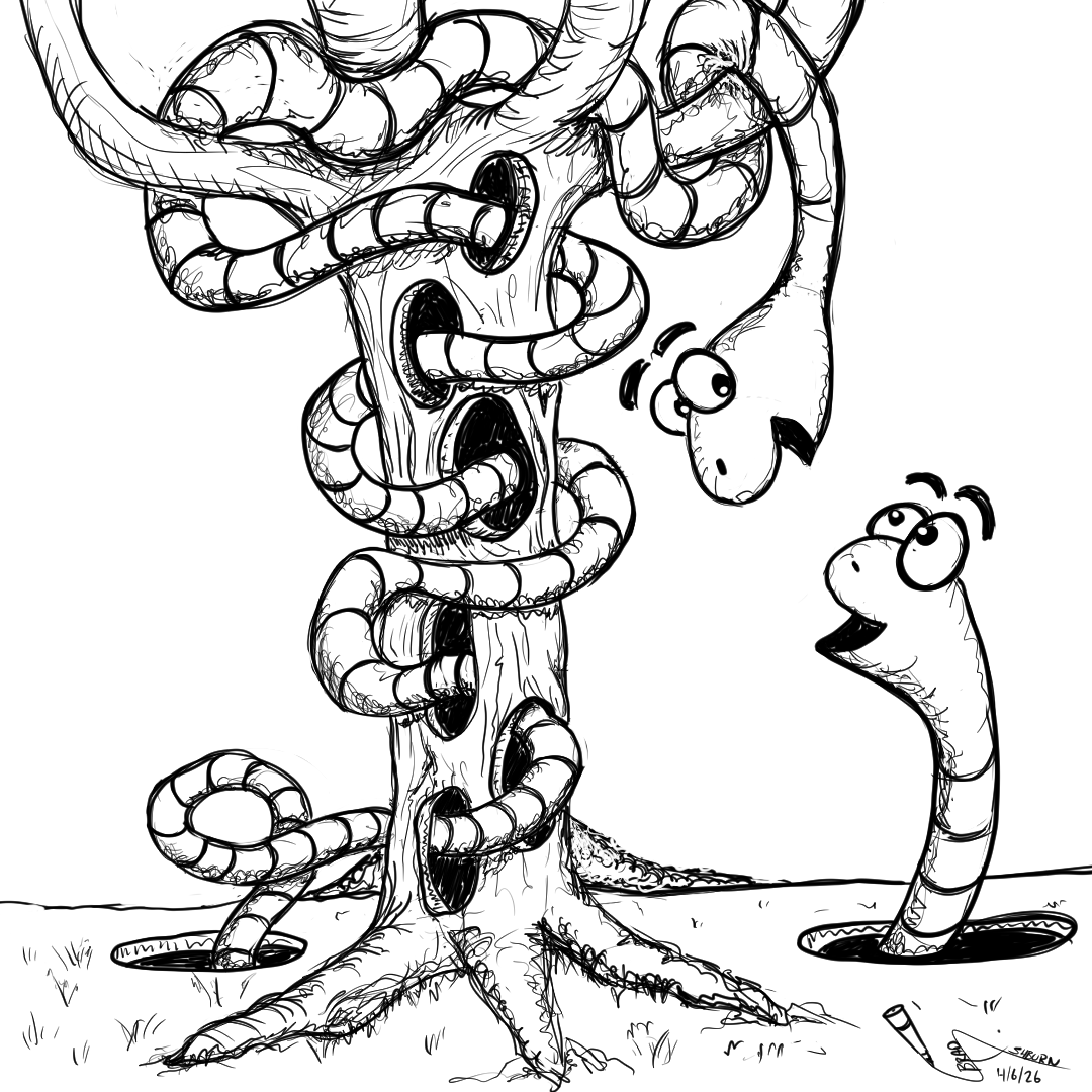 Two Snakes in Tree