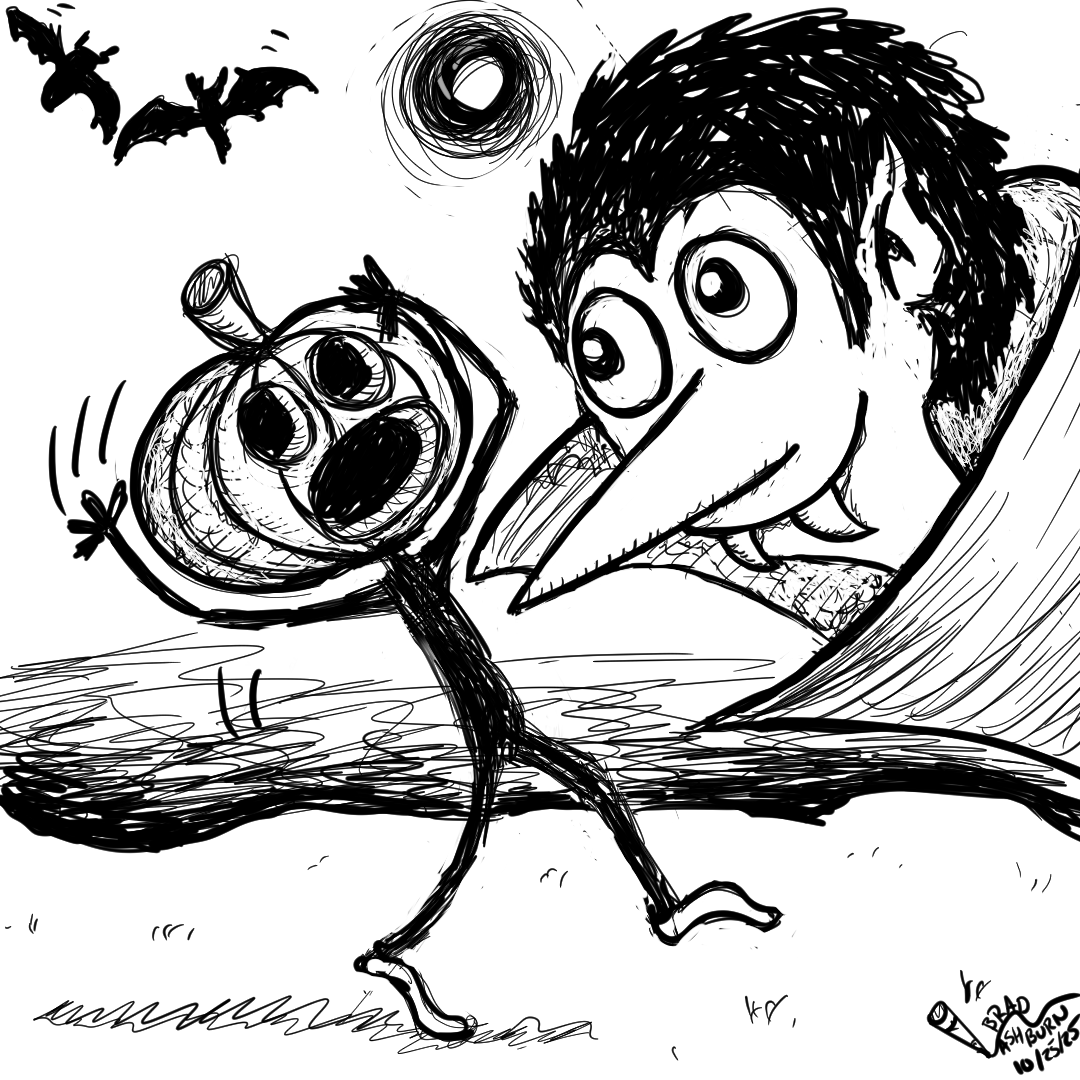 Dracula Meet Walking Pumpkin