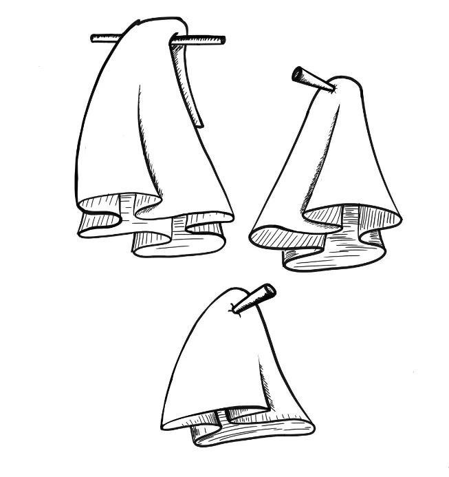Three Hanging Towels on Pegs