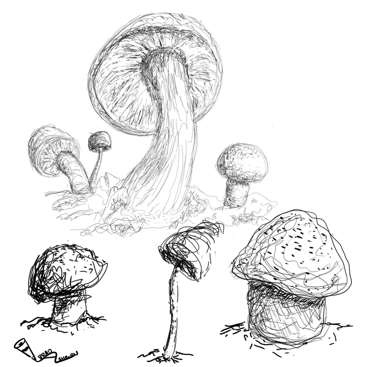 Scumbled Mushrooms