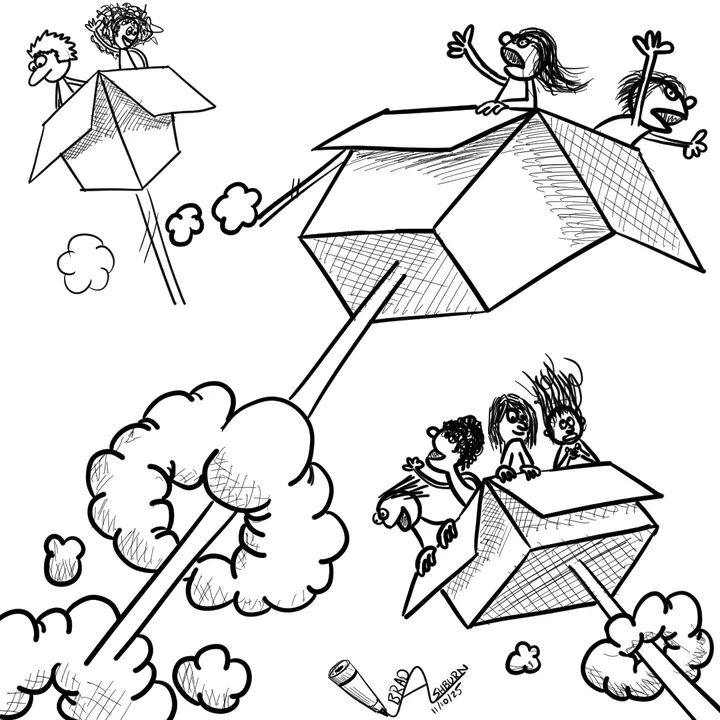 Fly Boxes with People