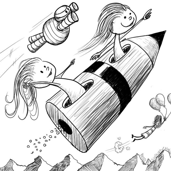 Pencil Rocket Blast Off!