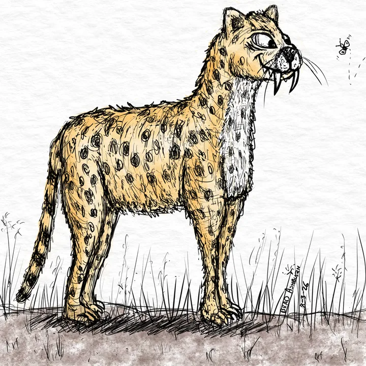 Rare Saber-toothed Cheetah
